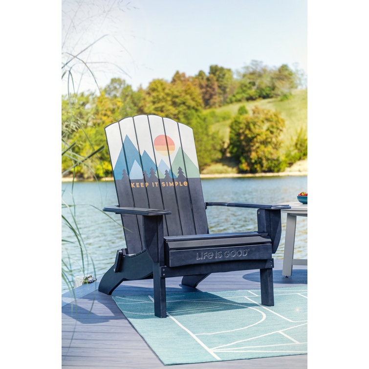 Life Is Good Adirondack Folding Chair-Keep It Simple-Blue | Wayfair.ca